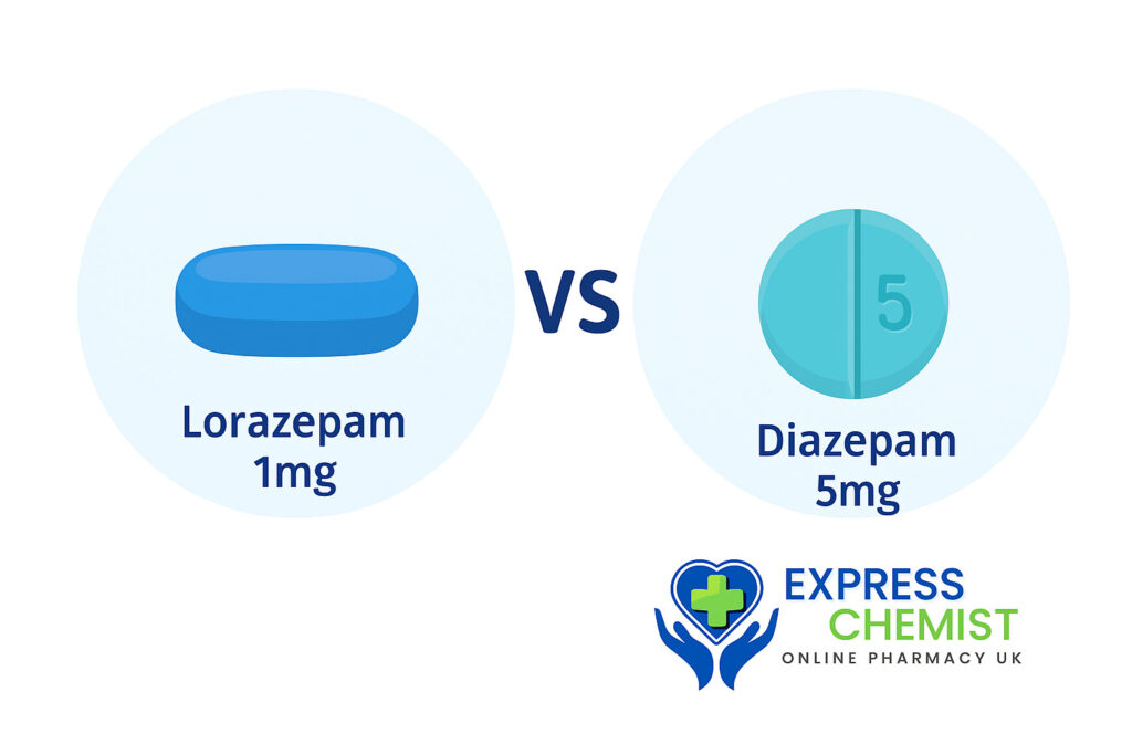 lorazepam 1mg vs diazepam 5mg